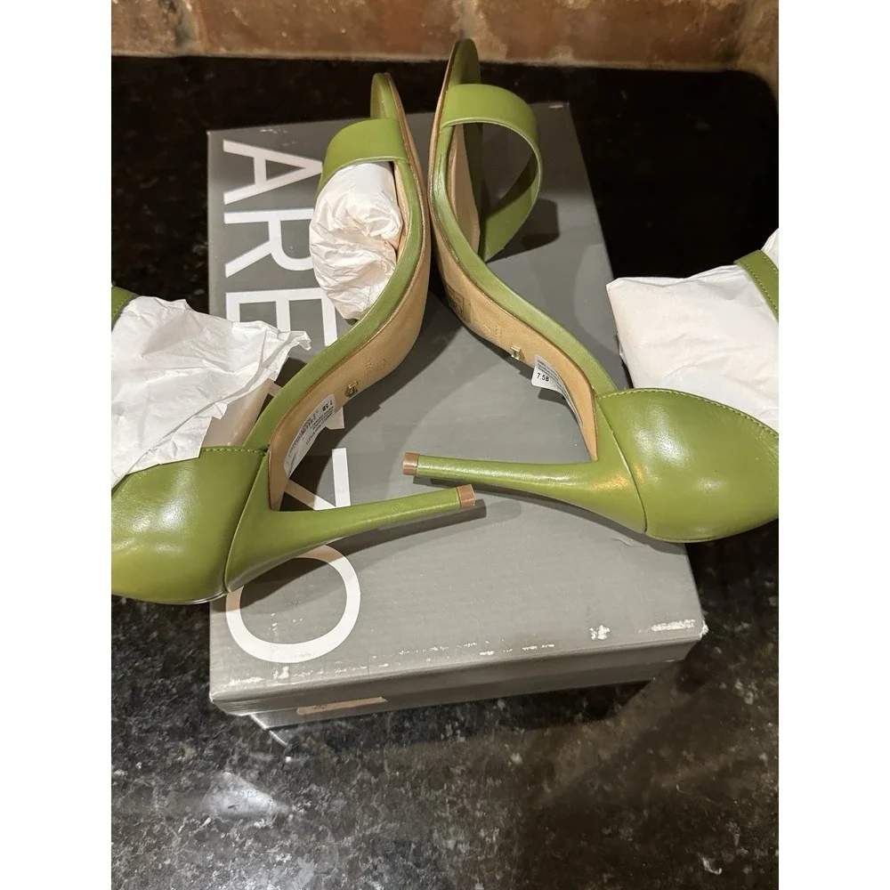 Arezzo Isabelli stiletto ankle strap sandals Size 7.5 Green New Pistachio